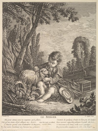 A juhász, 1753 körül. alkotó: Claude Augustin Duflos