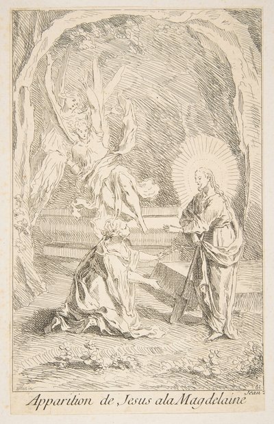 Krisztus megjelenése Mária Magdolnának.a.n.d. Alkotók: Claude Gillot, Jacques Gabriel Huquier. alkotó: Claude Gillot, Jacques Gabriel Huquier