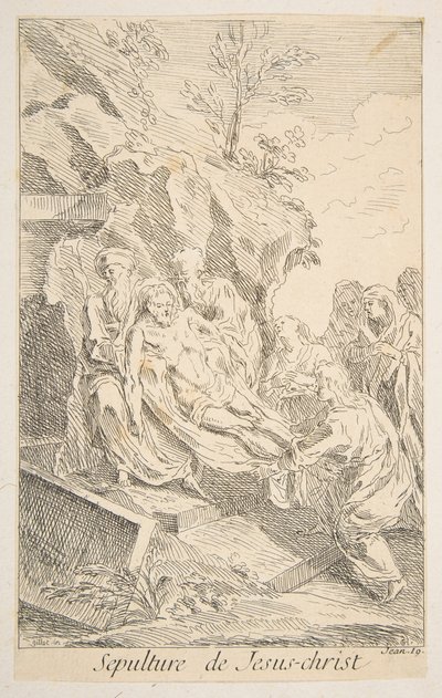 Krisztus síremléke.n.d. Alkotók: Claude Gillot, Jacques Gabriel Huquier. alkotó: Claude Gillot, Jacques Gabriel Huquier