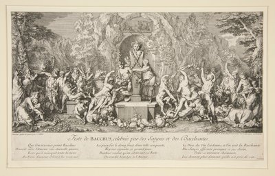 BACCHUS ünnepe, amelyet a szatírok és a bakchanták ünnepelnek alkotó: Claude Gillot