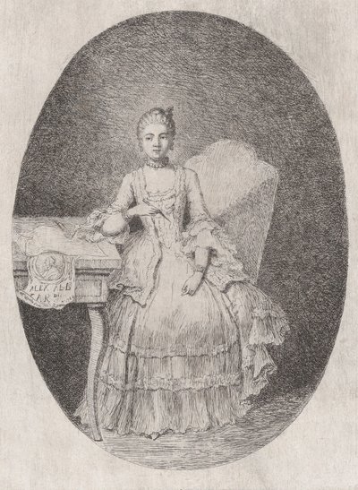 Marguerite Le Comte portréja, 1764. alkotó: Claude Henri Watelet