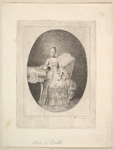 Marguerite Le Comte portréja, 1764. alkotó: Claude Henri Watelet