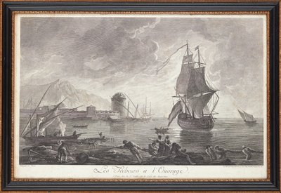 Francia acélmetszet alkotó: Claude Joseph (after) Vernet