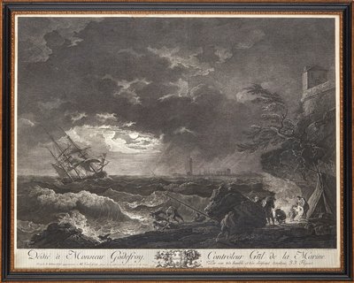 Francia acélmetszet alkotó: Claude Joseph (after) Vernet