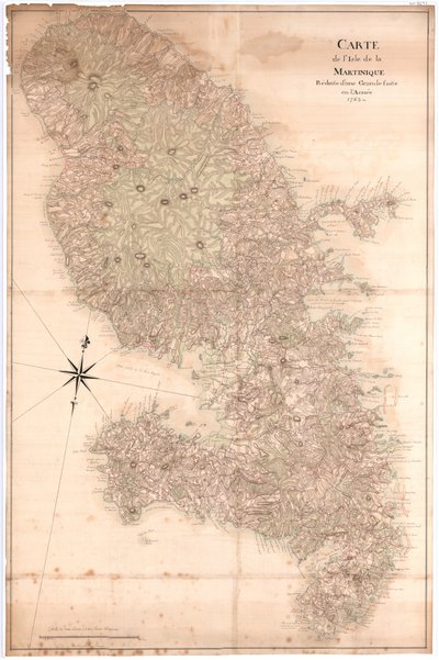 Martinique szigetének nagyra kicsinyített térképe, 1763-ban készült, [1797] (kézirat) alkotó: Claude Joseph Sauthier