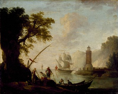 Kilátás a Földközi-tenger partjára, dátum nélkül alkotó: Claude Joseph Vernet
