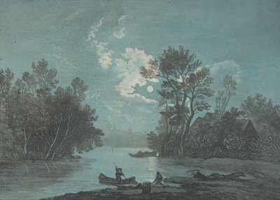 Fishermen by Moonlight, kb. 1750-1800. alkotó: Claude Joseph Vernet