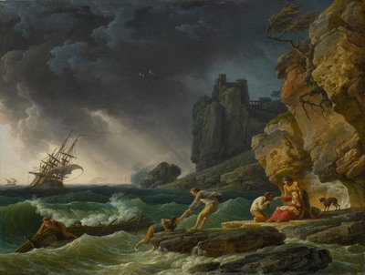 Viharos tenger hajótöréssel, 1780 alkotó: Claude Joseph Vernet
