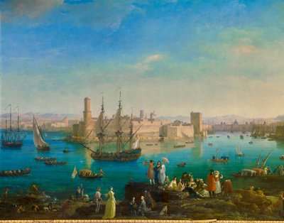A marseille-i kikötő belépése 1754-ben. Joseph Vernet (1714-1789) festménye alkotó: Claude Joseph Vernet
