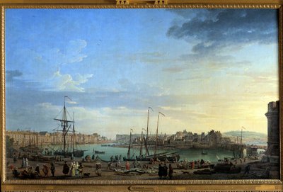 Kilátás a Dieppe kikötőjére Joseph Vernet (1714-1789) 18. századi Párizs festménye, Musee de la Marine alkotó: Claude Joseph Vernet