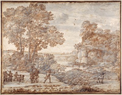 Ascanius lelövi Sylvia szarvasát, 1680 körül (toll és tinta mosással a papíron) alkotó: Claude Lorrain