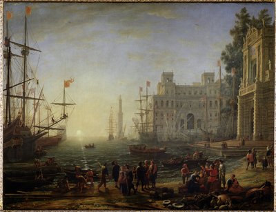 Kikötő Medicis-villával - Olaj, vászon alkotó: Claude Lorrain
