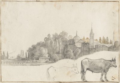 Kilátás a Piazza del Popolo téren kívül Rómában, 1640-41 alkotó: Claude Lorrain