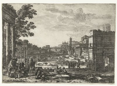 Forum Romanum te Rome A Campo Vaccino alkotó: Claude Lorrain