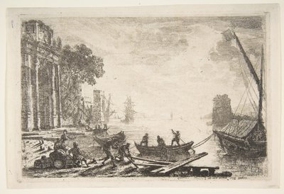 Kikötői jelenet a felkelő nappal, 1634. alkotó: Claude Lorrain