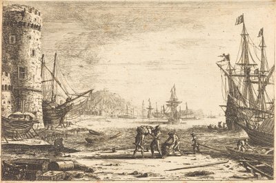 Kikötő egy nagy toronnyal alkotó: Claude Lorrain