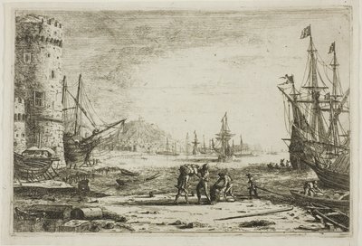 Kikötő egy nagy toronnyal alkotó: Claude Lorrain