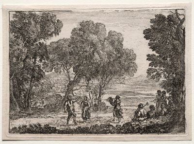 Táj country táncos kistányérral, c. 1637. alkotó: Claude Lorrain