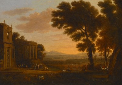 Tájkép a psziché áldozatával, az Apolló milesiai templomában alkotó: Claude Lorrain