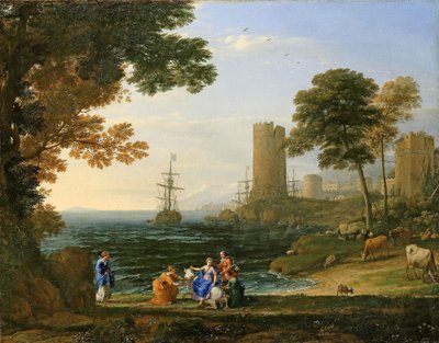 Tájkép az Europa elrablásával a Jupiter által alkotó: Claude Lorrain