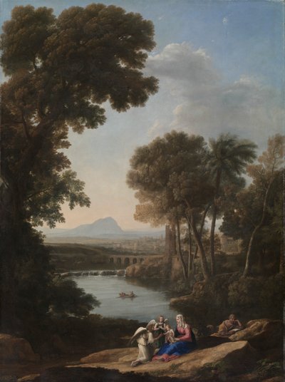 Pihenjen az egyiptomi repülésen alkotó: Claude Lorrain