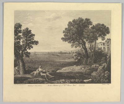 Tengeri táj Bacchusszal és Ariadnéval, 1742. alkotó: Claude Lorrain