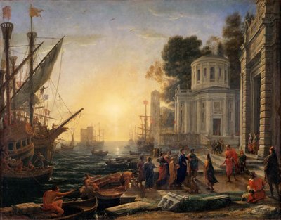 Kleopátra kiszállása Tarsusban alkotó: Claude Lorrain
