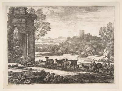 Viharos időben visszatérő csorda, 1651. alkotó: Claude Lorrain