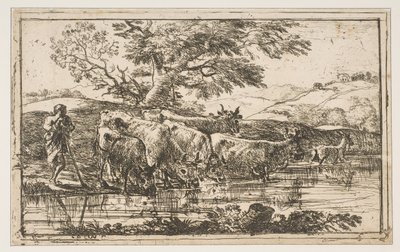 A csorda az itatóhelyen, 1635. alkotó: Claude Lorrain