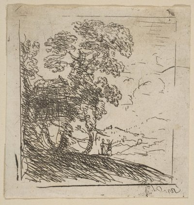 A két táj jobb fa, kb. 1630. alkotó: Claude Lorrain
