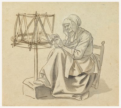 Egy öregasszony forog alkotó: Claude Louis Desrais