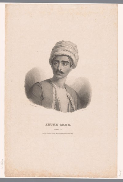 Egy görög fiatalember portréja Jeune Grec (cím a tárgyon) Etűdök (sorozat címe az objektumon) alkotó: Claude Marie Dubufe