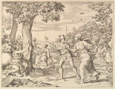 Allegória a jó kormányzásról Franciaországban, 1685. alkotó: Claude Mellan