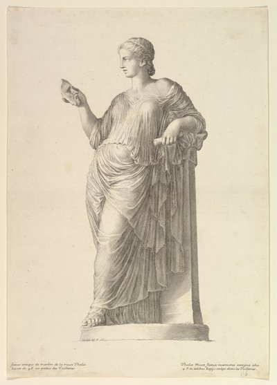 Thalia múzsa ősi szobra, 1669. alkotó: Claude Mellan