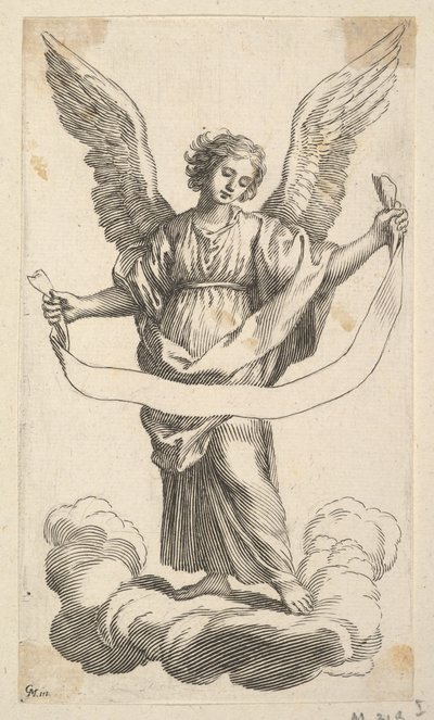 Angyal Banderolával. alkotó: Claude Mellan