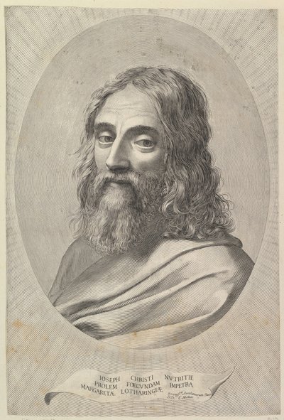 Szent József mellszobra oválisan. alkotó: Claude Mellan