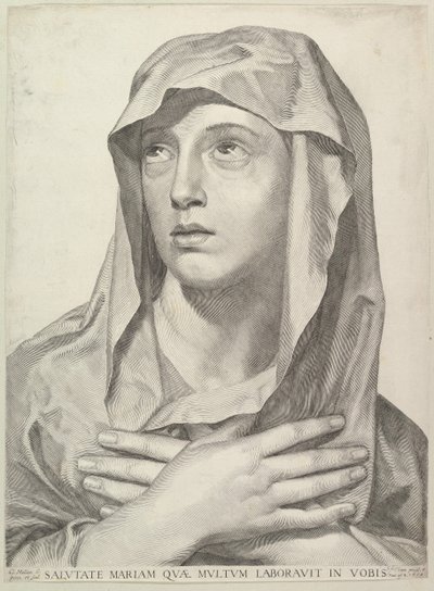 Szűz mellszobra, 1650. alkotó: Claude Mellan