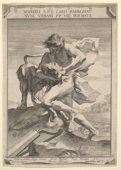 Dávid megfojtja az oroszlánt, 1631. alkotó: Claude Mellan