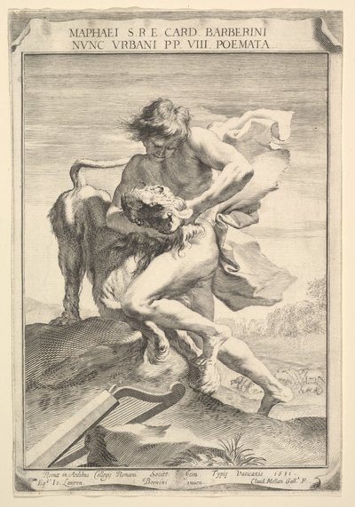 Dávid megfojtja az oroszlánt, 1631. alkotó: Claude Mellan