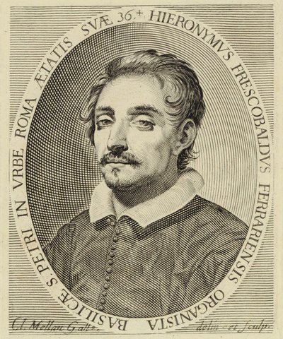 Girolamo Frescobaldi (1583-1643), Claude Mellan metszete (1619). alkotó: Claude Mellan
