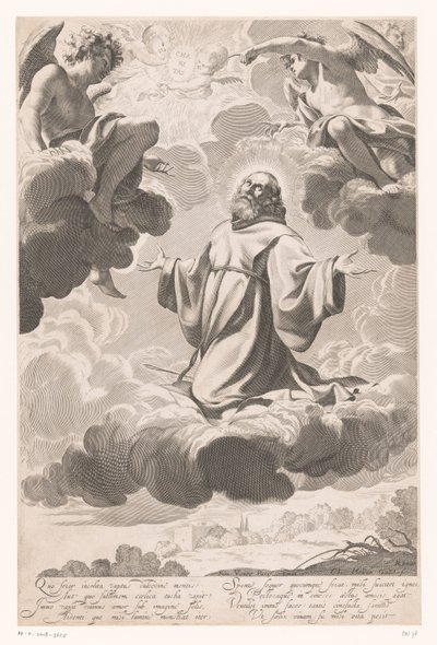 Paolai Szent Ferenc extázisban alkotó: Claude Mellan