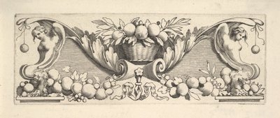 Fejpánt: Basket of Fruit. alkotó: Claude Mellan