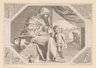 Szent Család alkotó: Claude Mellan