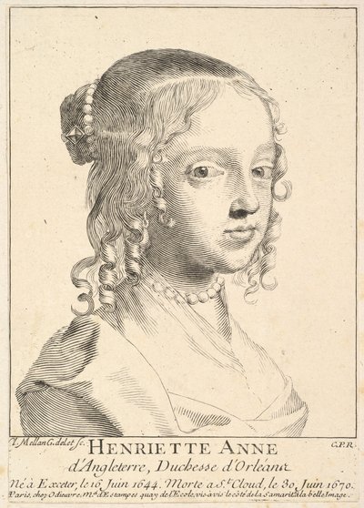 Anglia Henriette-Anne, Orléans hercegnője. alkotó: Claude Mellan
