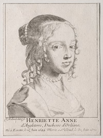 Henriette-Marie dAngleterre, dOrleans hercegnő. alkotó: Claude Mellan