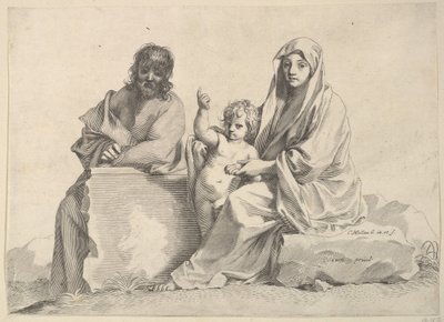 Szent Család. alkotó: Claude Mellan