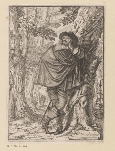 James Howell egy fának dőlve Címlap ehhez: James Howell, Dendrologie (...), 1641 alkotó: Claude Mellan