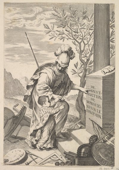 Minerva utasítja a Dauphint, 1640. alkotó: Claude Mellan