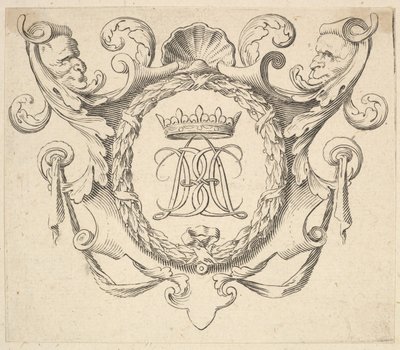 Monogram Koronázva. alkotó: Claude Mellan
