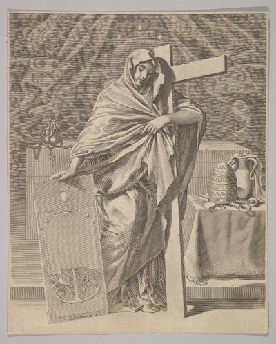 A hit megszemélyesítése, 1642. alkotó: Claude Mellan